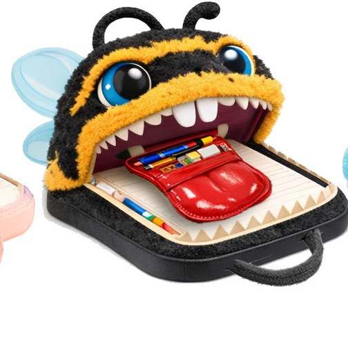 Bee Zip Nibbles plush pencil case.