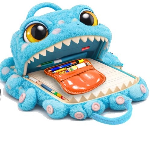 Octopus Zip Nibbles plush pencil case.