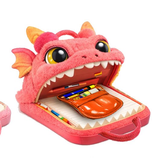Red Dragon Zip Nibbles plush pencil case.