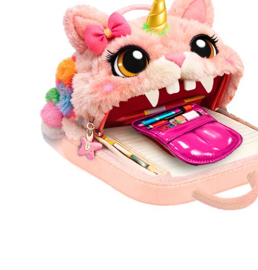 Unicorn Zip Nibbles plush pencil case.